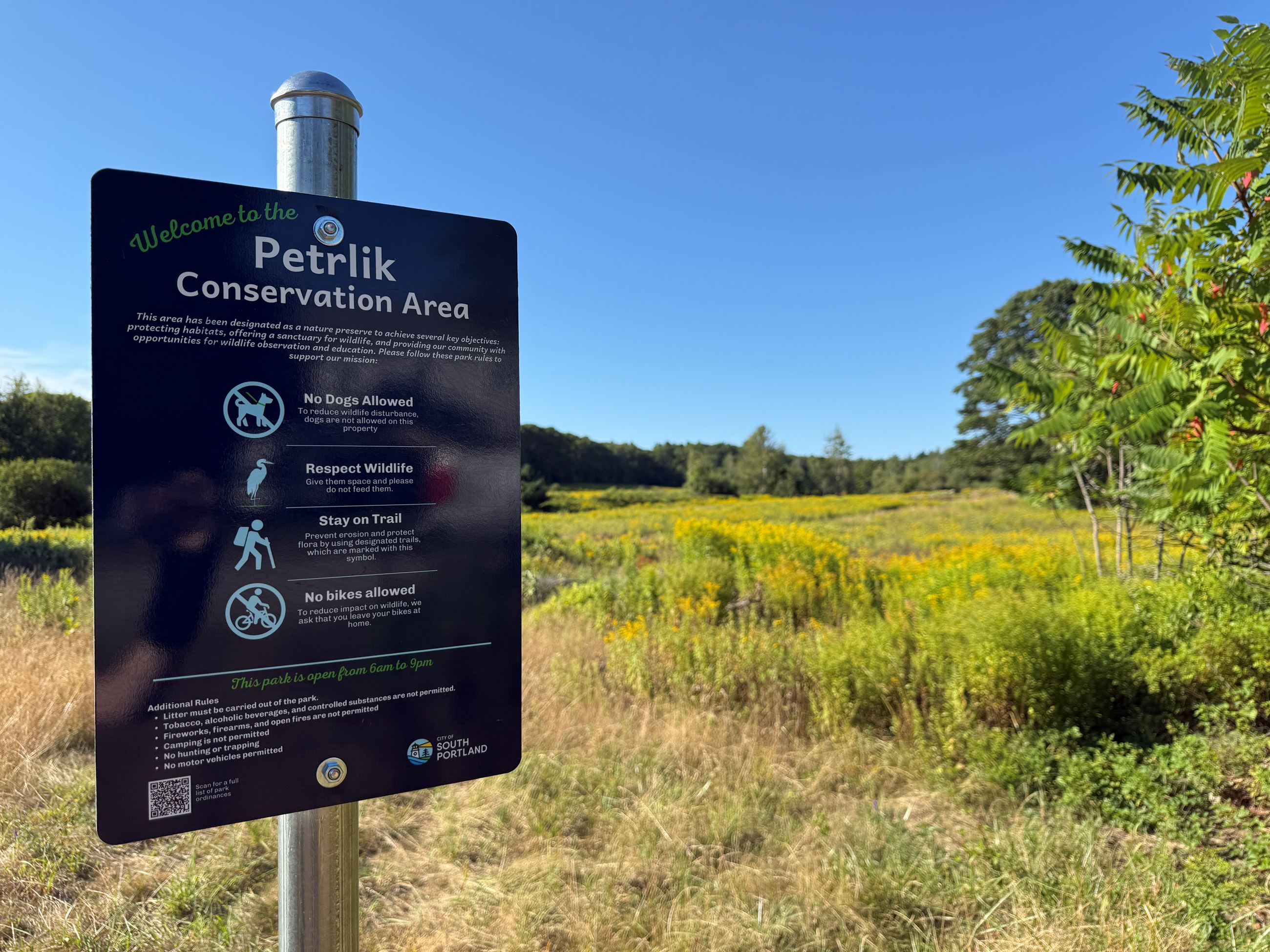 Photo of park signage at Petrlik Property