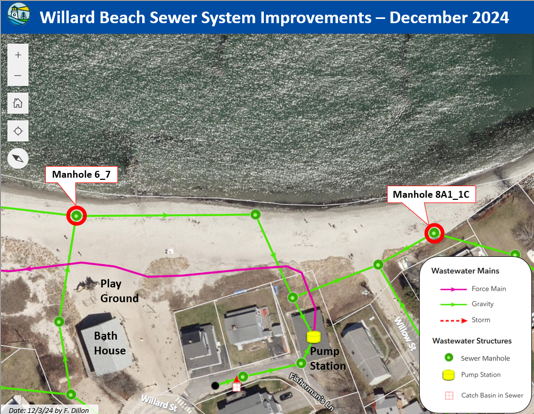 Willard Beach Manhole Map - December 2024 Project