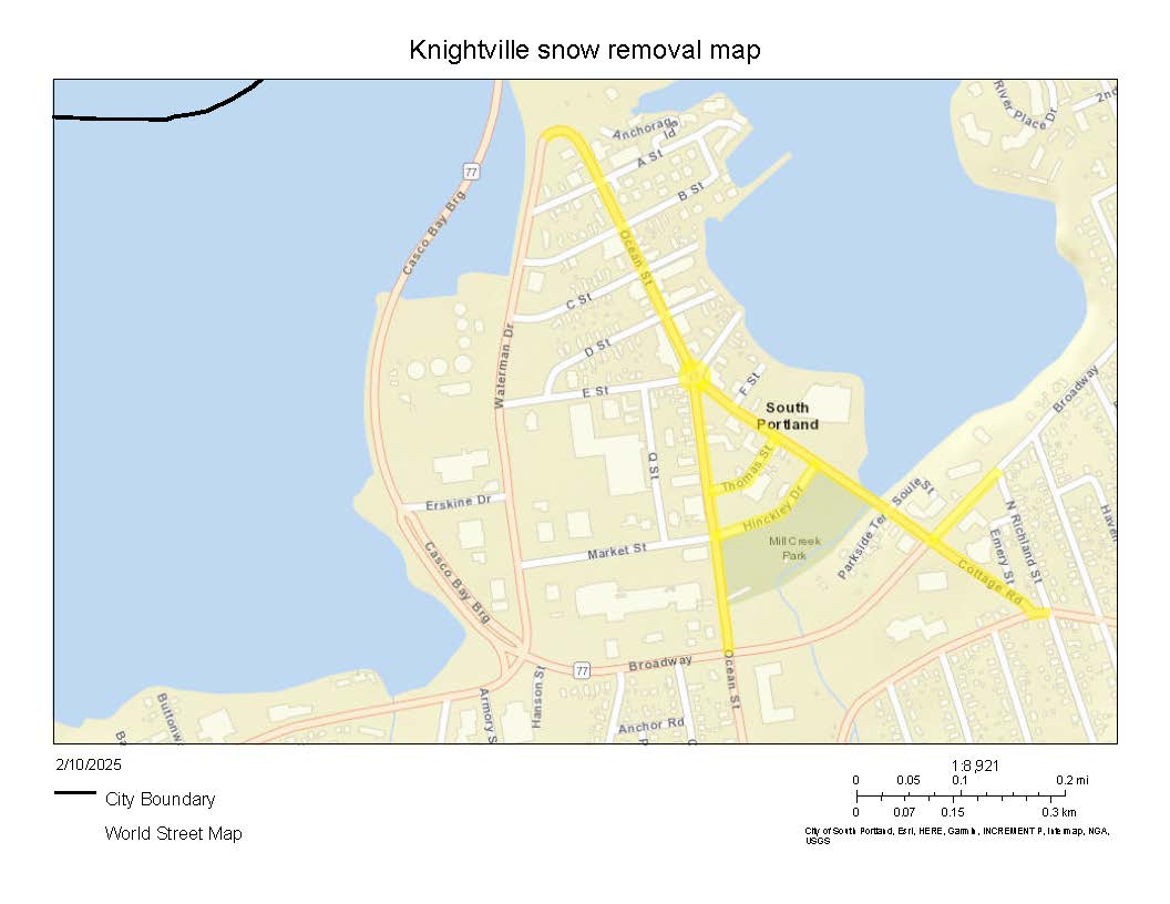 Knightville snow removal map 2-11-25 
