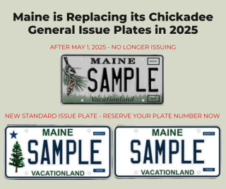 ME chickadee general issue plates