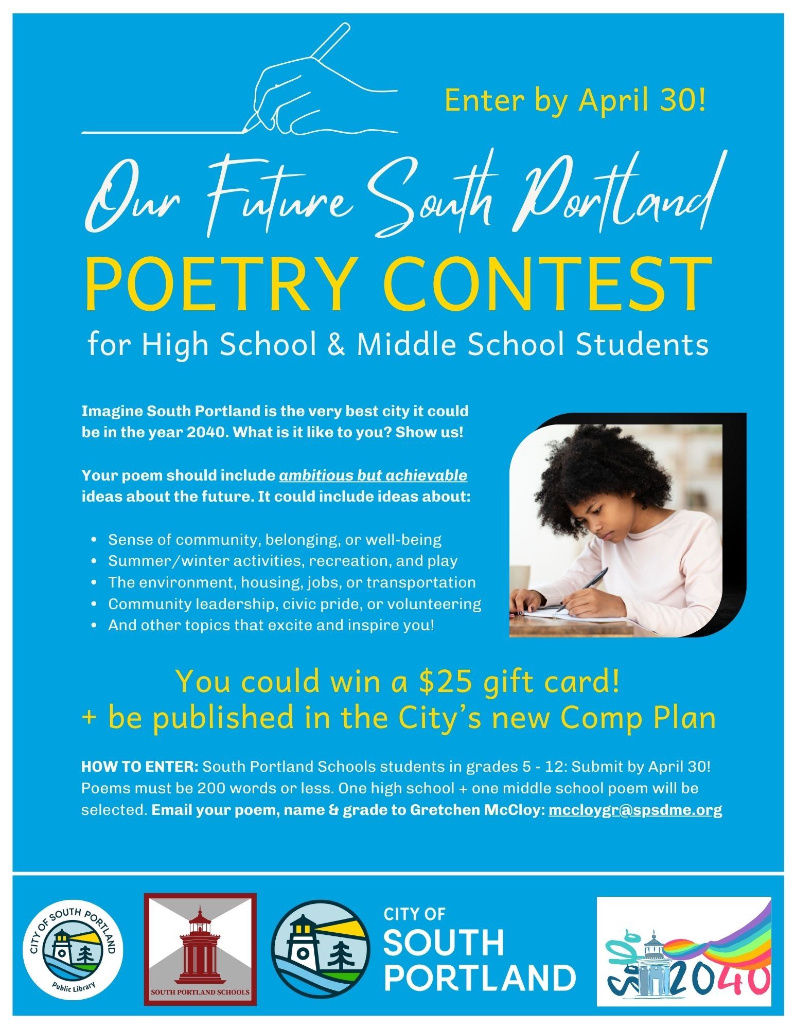 Poetry Contest Grades 5-12 - Our Future South Portland