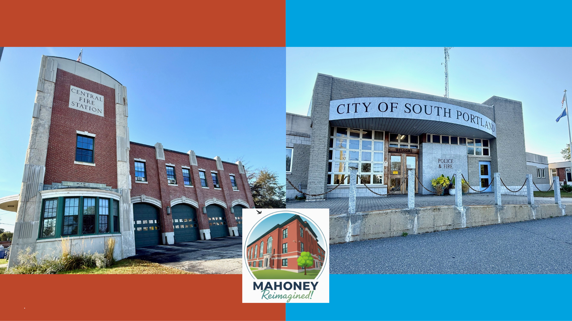 Fire Station, Police Station, Mahoney Reimagined logo